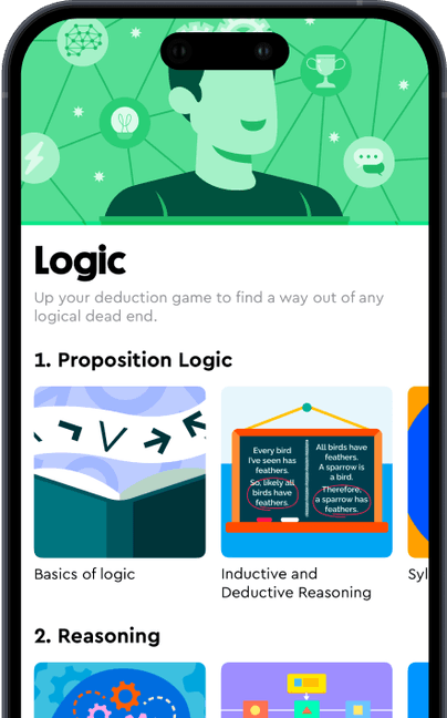 A Loomi logic lesson on a phone screen